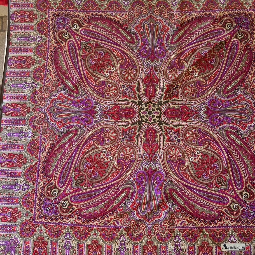 Vibrant Vintage Aquascutum of London Silk Scarf 35" x 35" - Picture 2 of 16